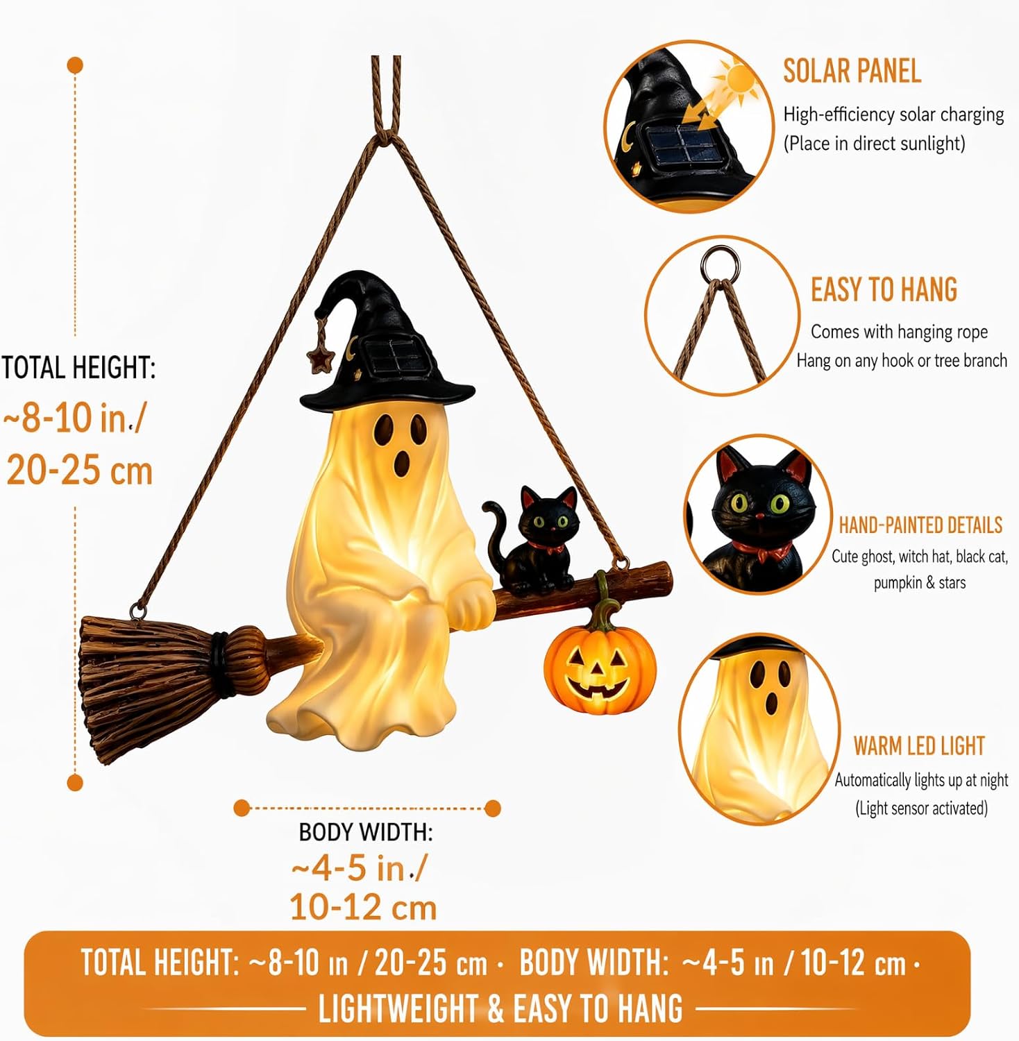 Pumpkin Lantern Halloween - Solar Ghost Chandelier Halloween Lantern Resin