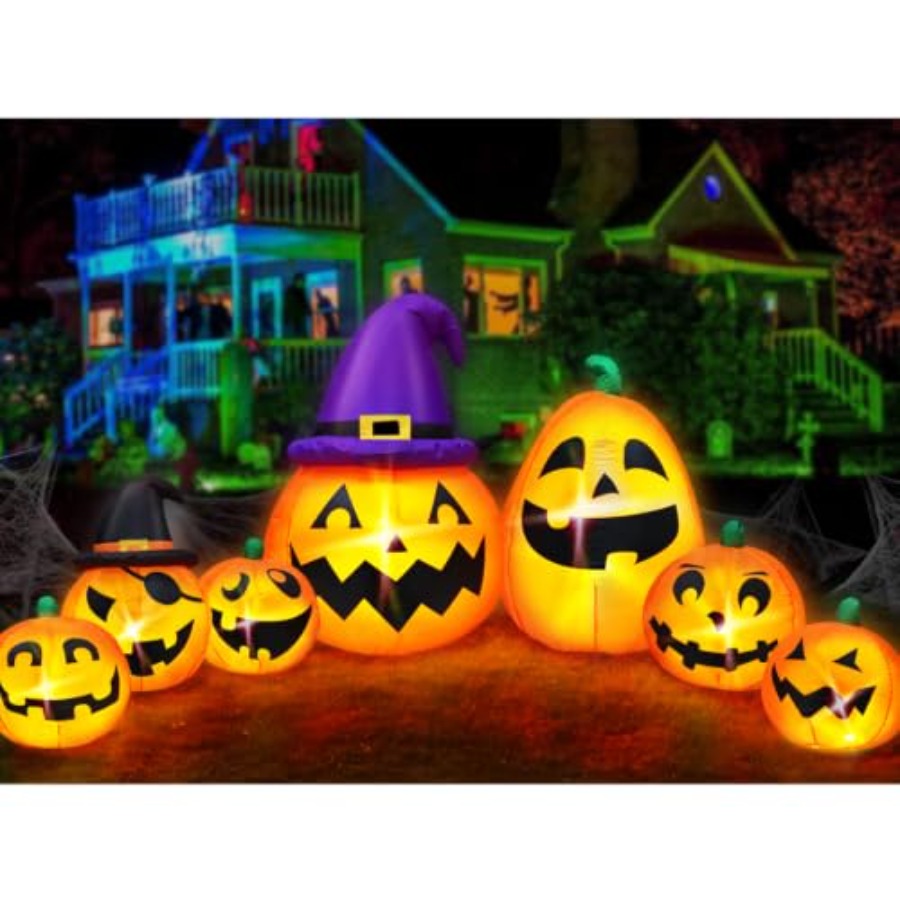 Halloween Pumpkin Decor Led - Outdoor Halloween inflatable pumpkin decor, 12