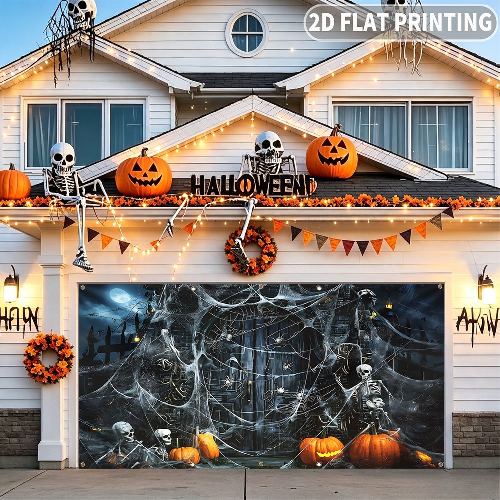 Halloween Skeleton Decoration - 1pc 2D FLAT Halloween Party Garage