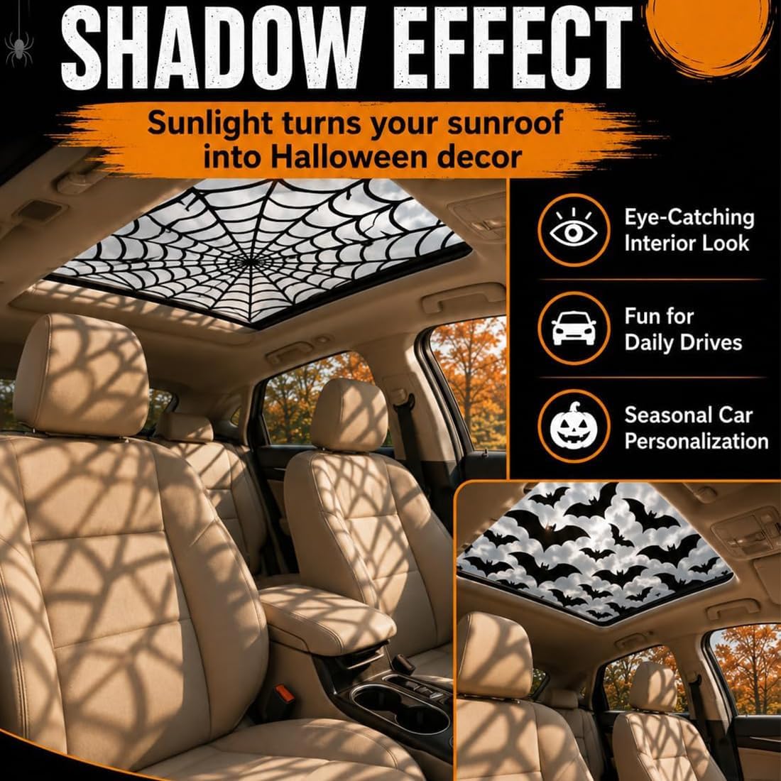 Car Sunroof Stickers Halloween - Spider Web Halloween Decoration recension och pris