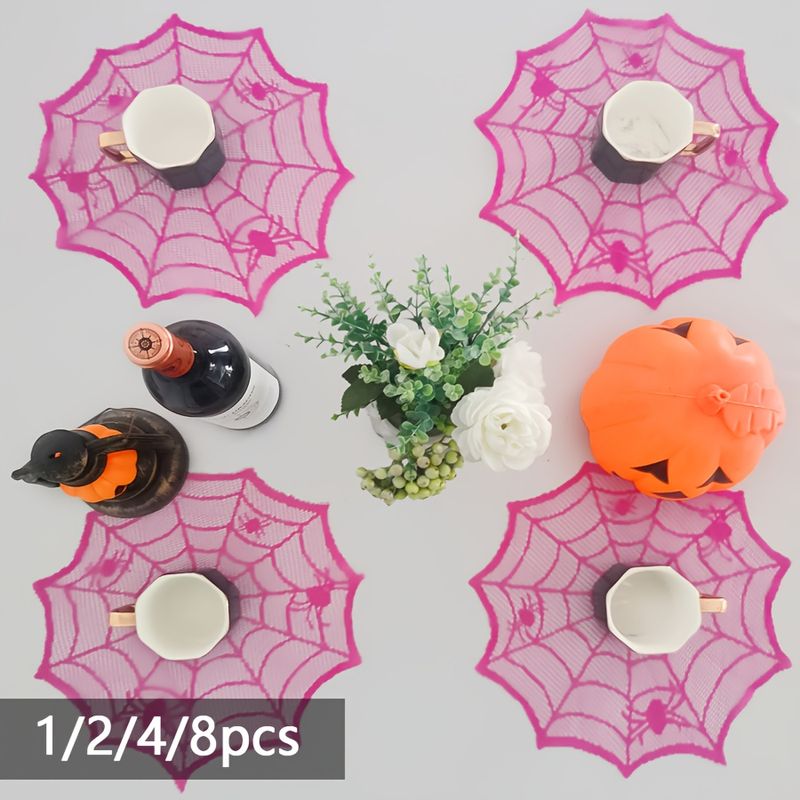 VIKAMA Rose Red Lace Spider We - Spider Web Halloween Decoration recension och pris