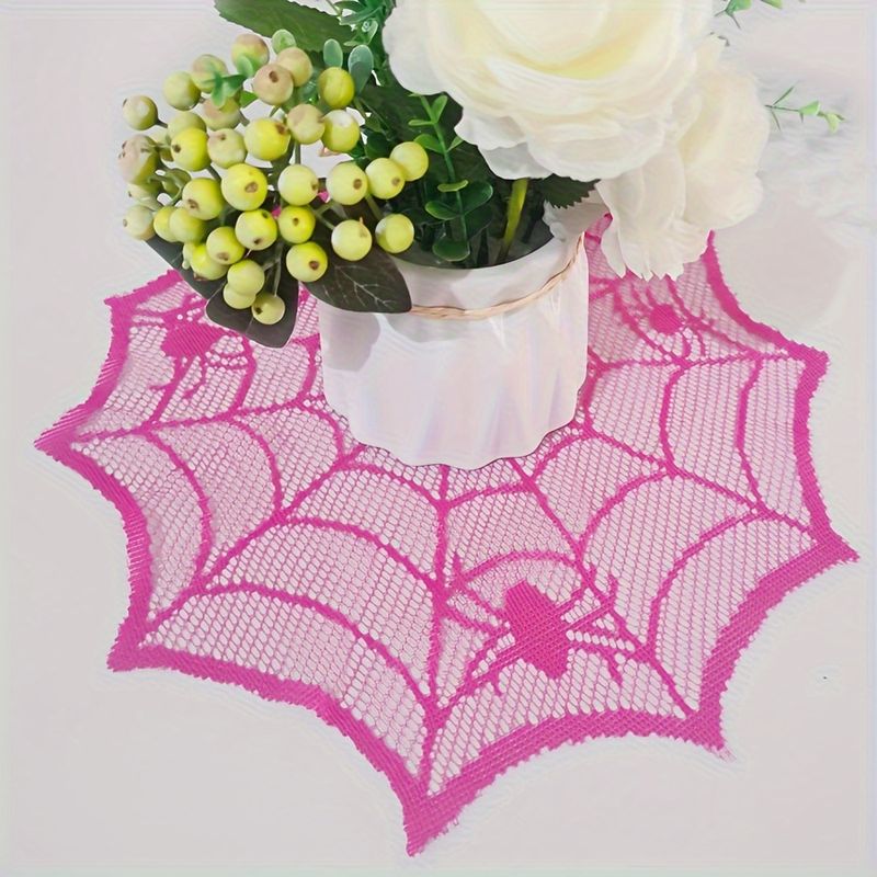 VIKAMA Rose Red Lace Spider We - Spider Web Halloween Decoration recension och pris