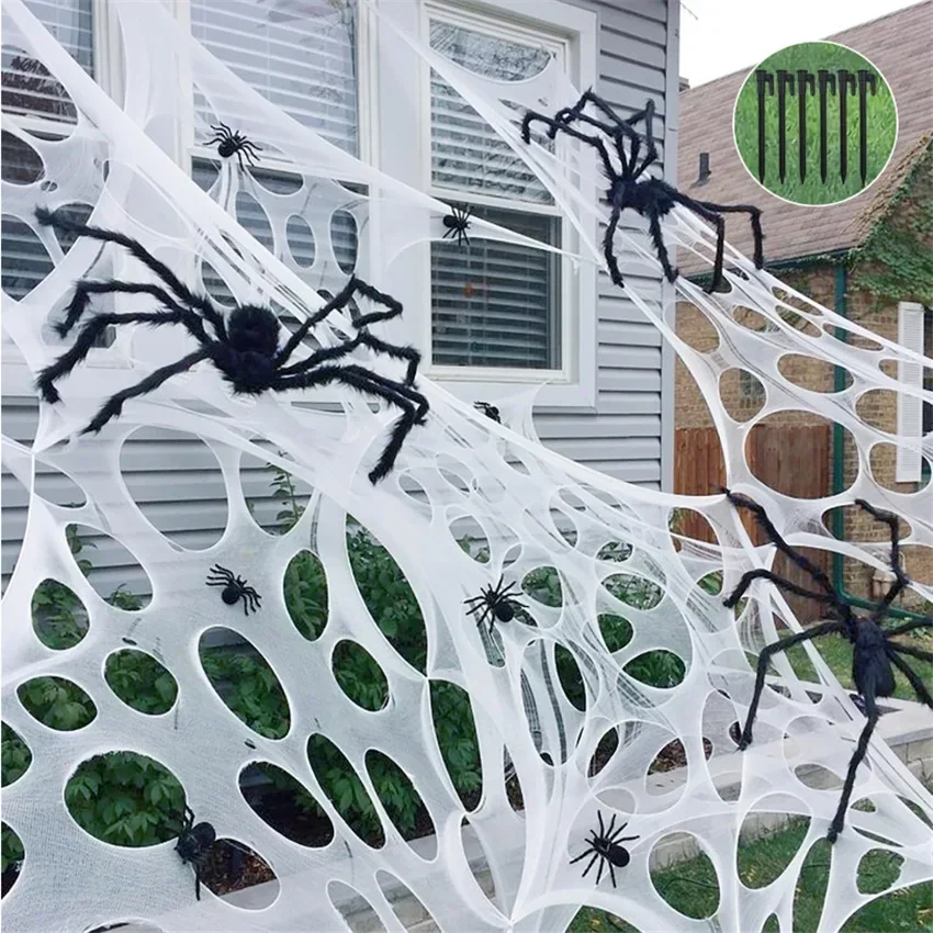 1x2m 1X4m 2x4m Fake Spider Web - Spider Web Halloween Decoration recension och pris