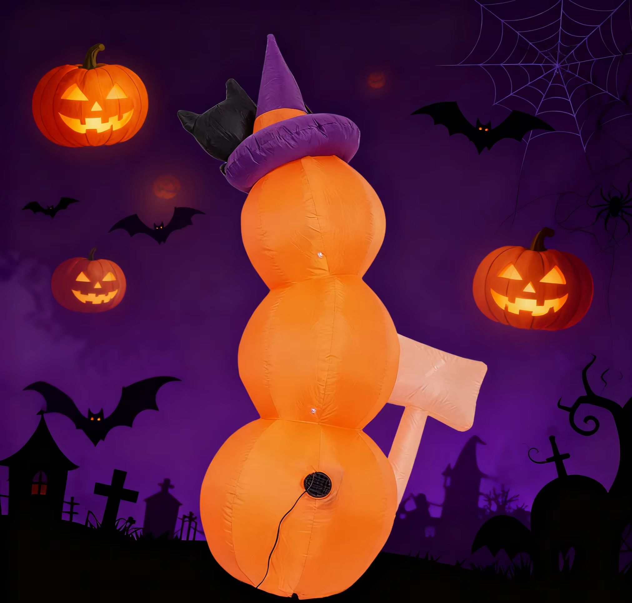5.2ft / 1.6m Halloween Inflata - Halloween Pumpkin Decor Led recension och pris