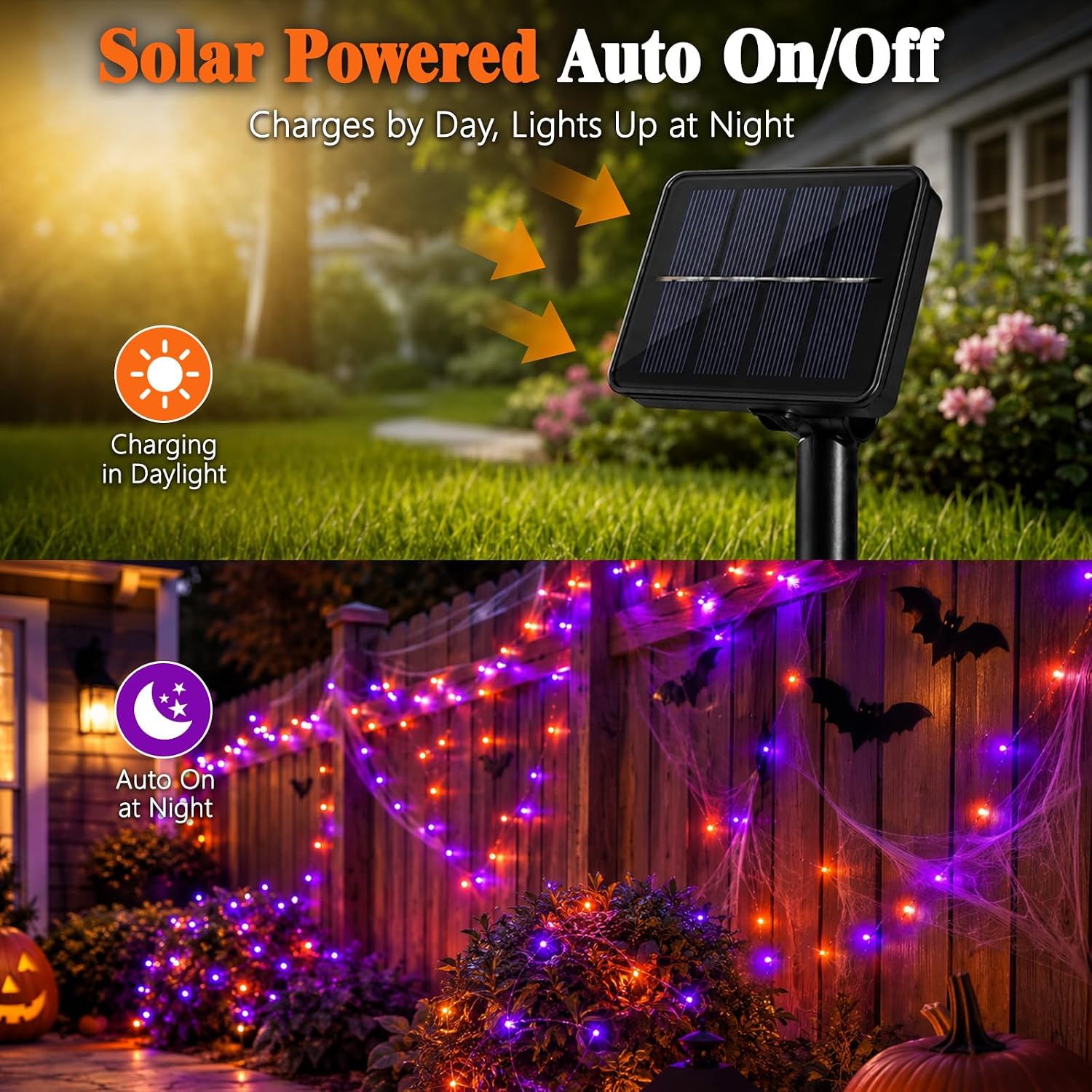 Halloween LED Solar Copper Wir - Halloween Led String Lights Orange recension och pris