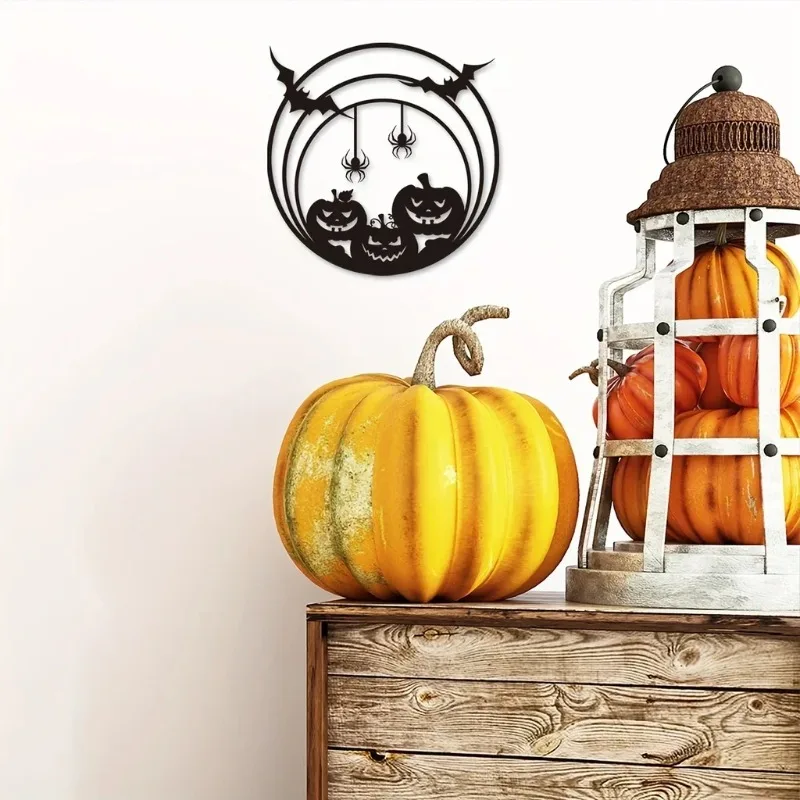 Halloween Metal Wall Art Pumpk - Spider Web Halloween Decoration recension och pris