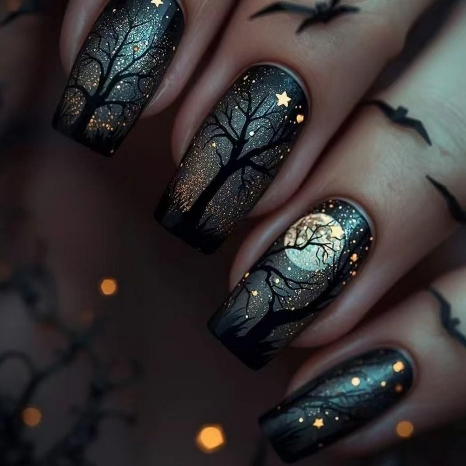 Halloween Press on Nails Hallo - Spider Web Halloween Decoration recension och pris