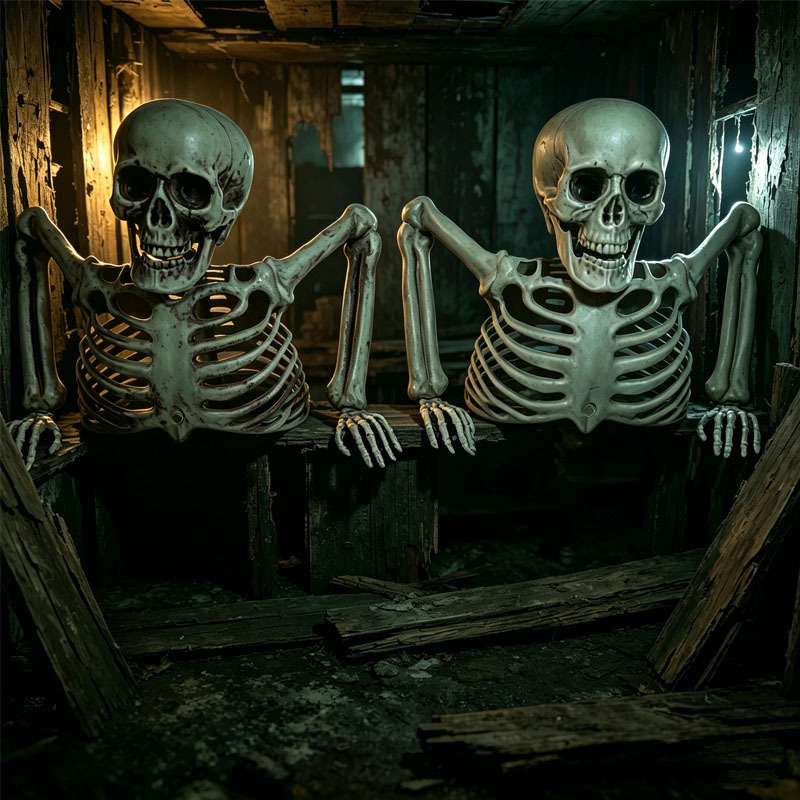 Horror Half Skeleton Skull Orn - Halloween Skeleton Decoration recension och pris