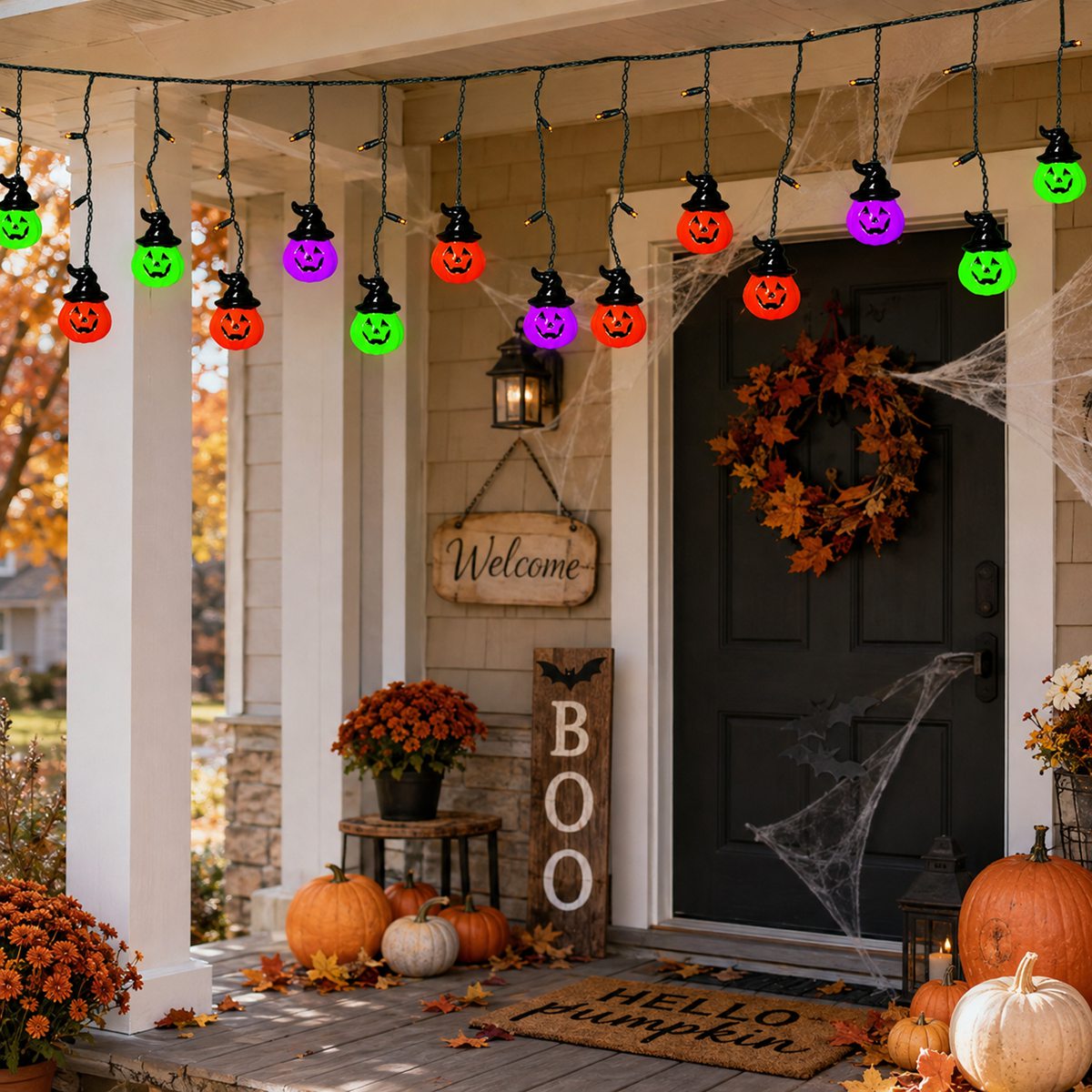 1pc Halloween Horrible 10 Witc - Halloween Led String Lights Orange recension och pris