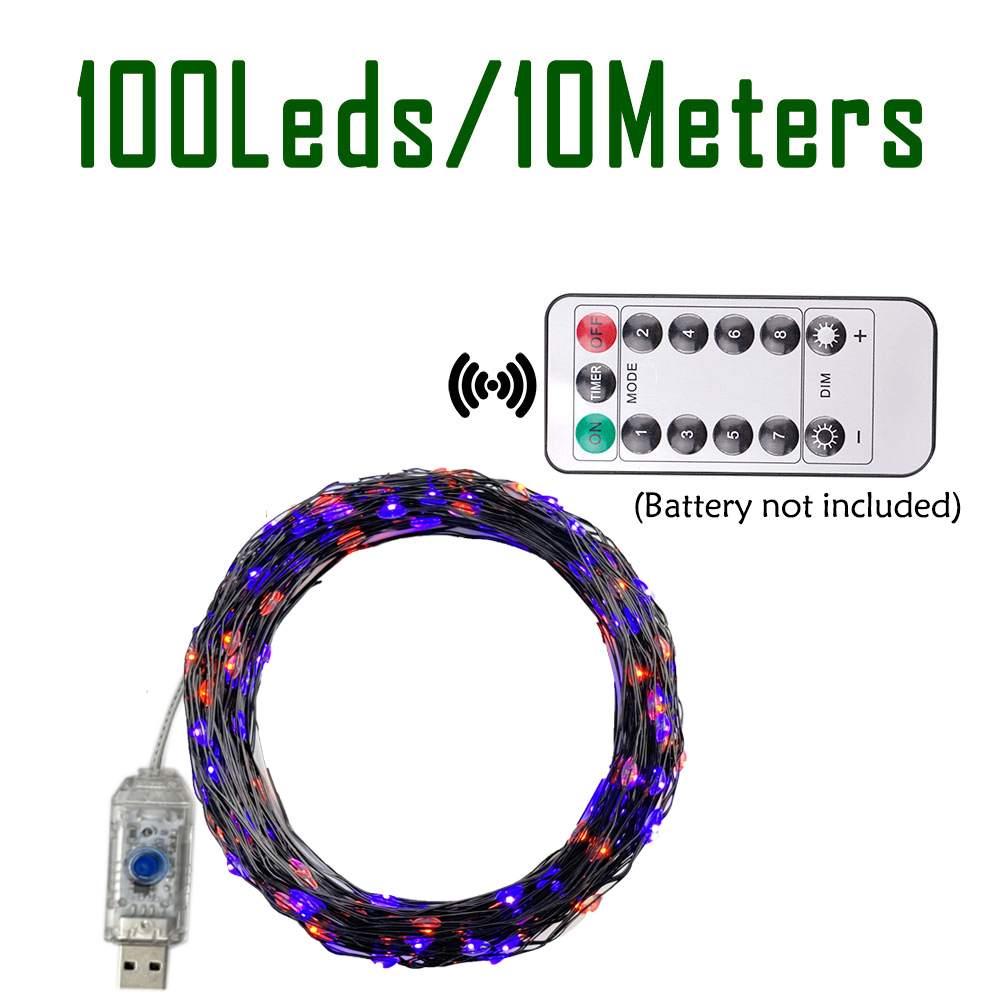 100/200LEDs String Lights Oran - Halloween Led String Lights Orange recension och pris