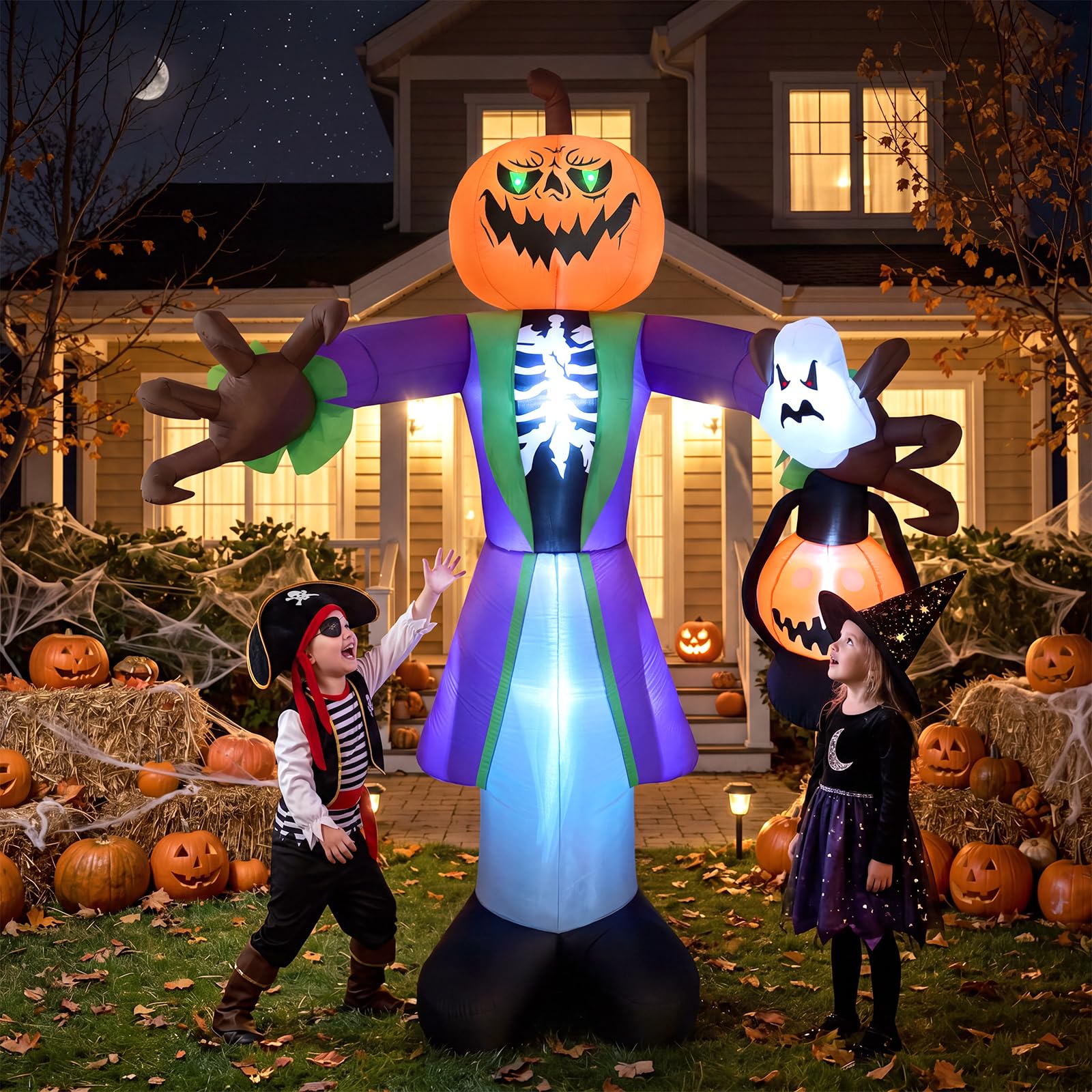 8ft Lighted Halloween Inflatab - Pumpkin Lantern Halloween recension och pris