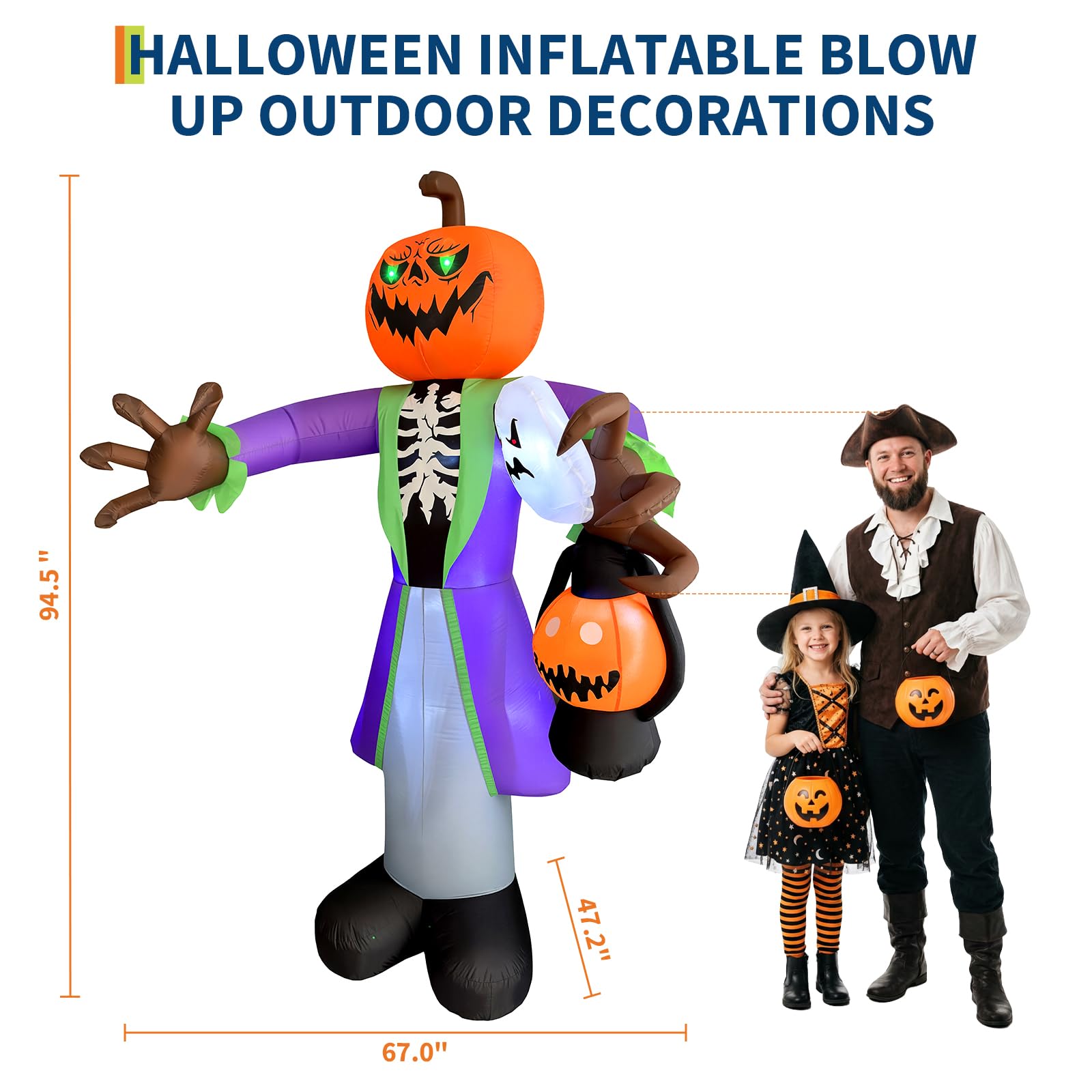8ft Lighted Halloween Inflatab - Pumpkin Lantern Halloween recension och pris