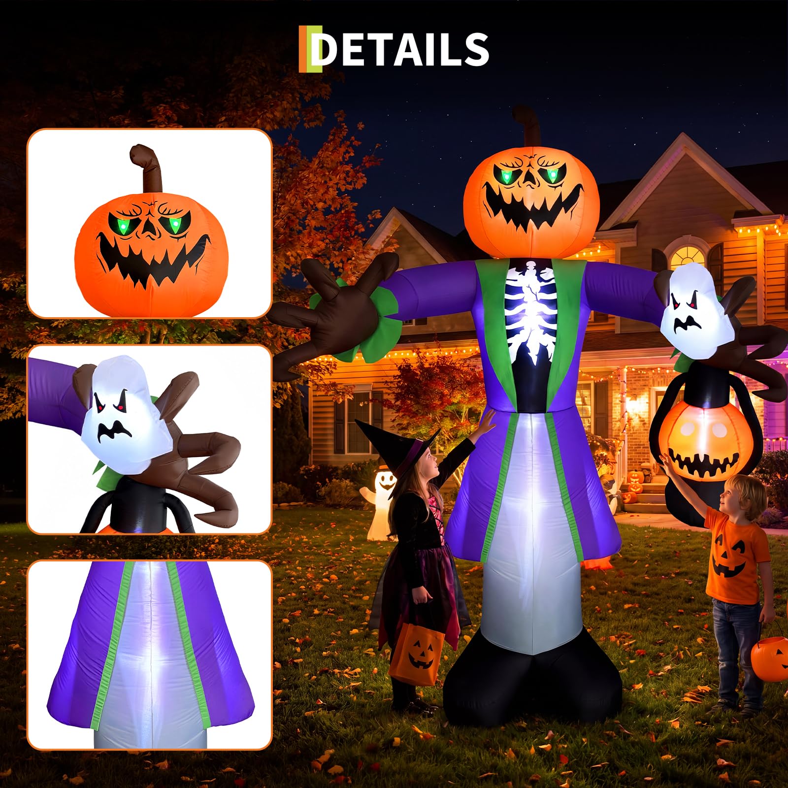 8ft Lighted Halloween Inflatab - Pumpkin Lantern Halloween recension och pris